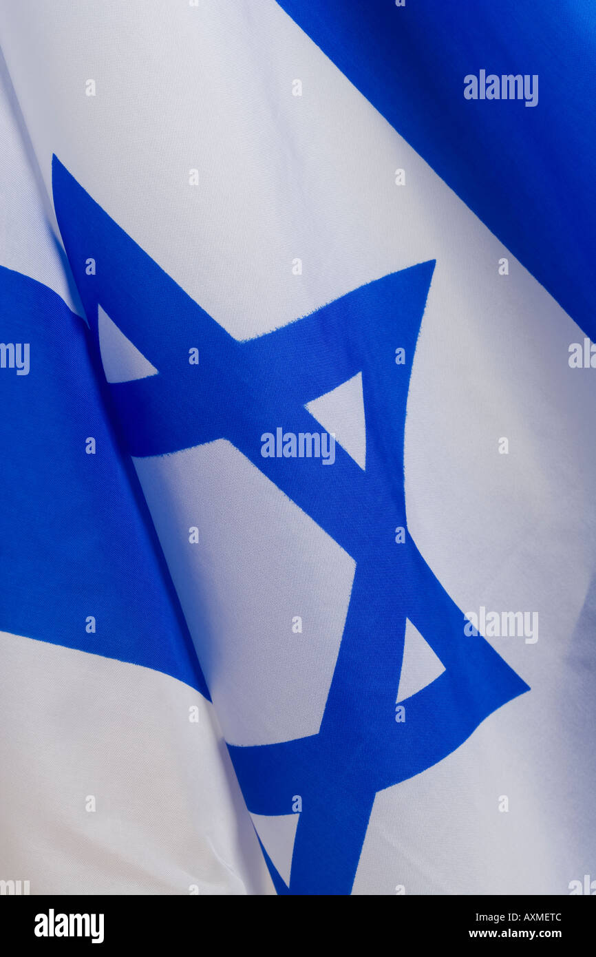 Close up of flag of Israel Stock Photo