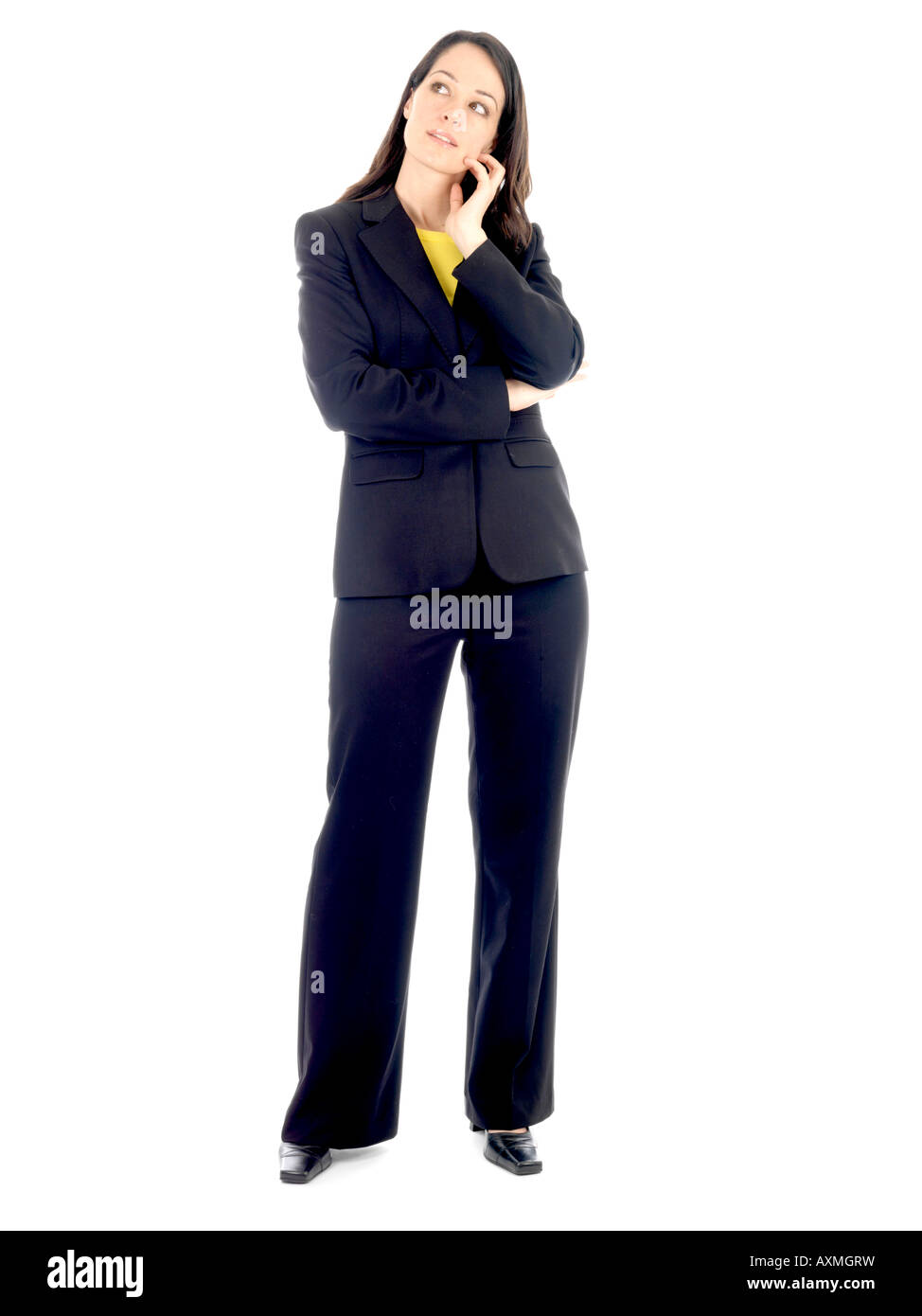 Think Talking Models Young Woman Thinking Model Released Stock Photo - Alamy