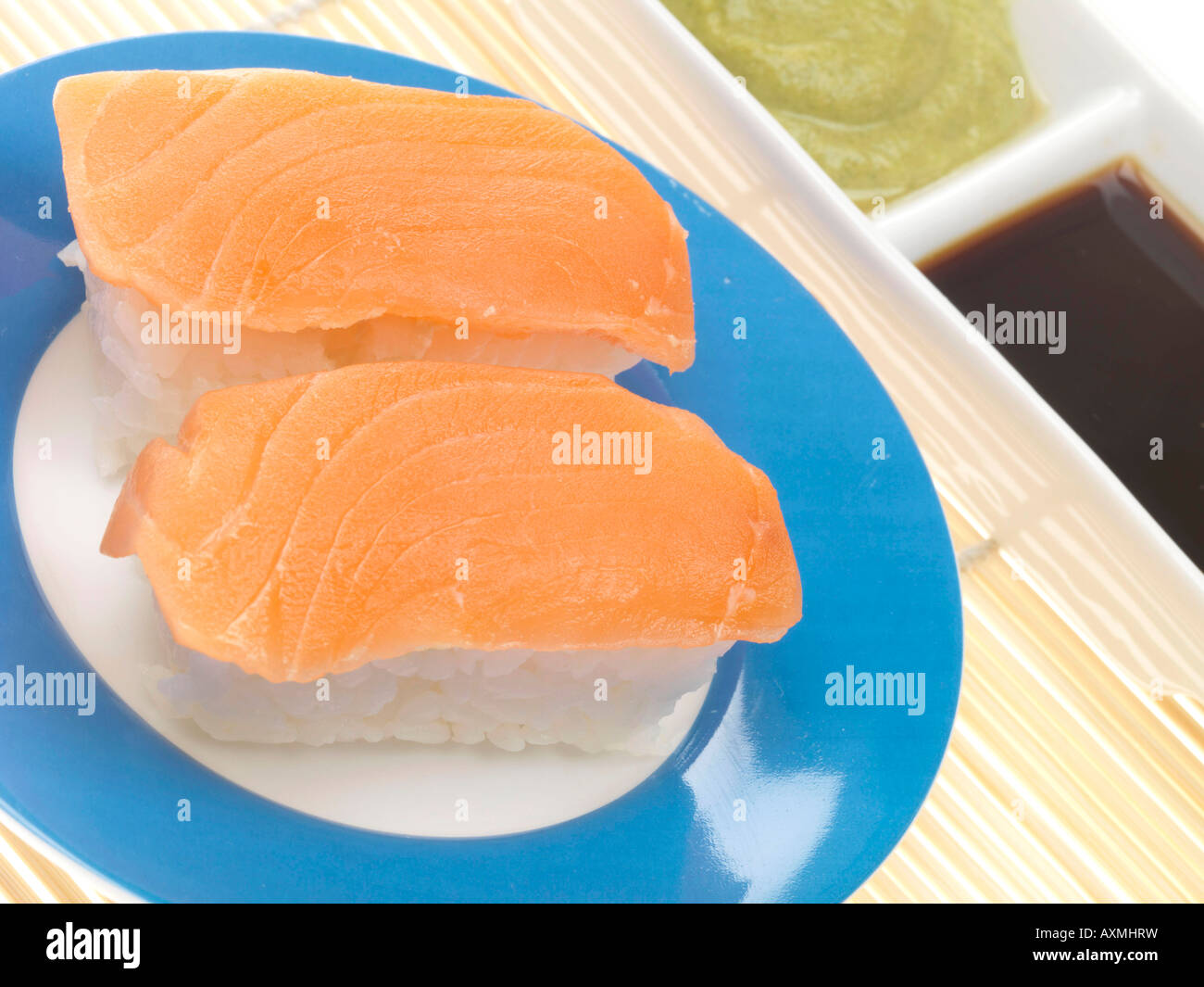 Akashi Salmon Sushi Stock Photo