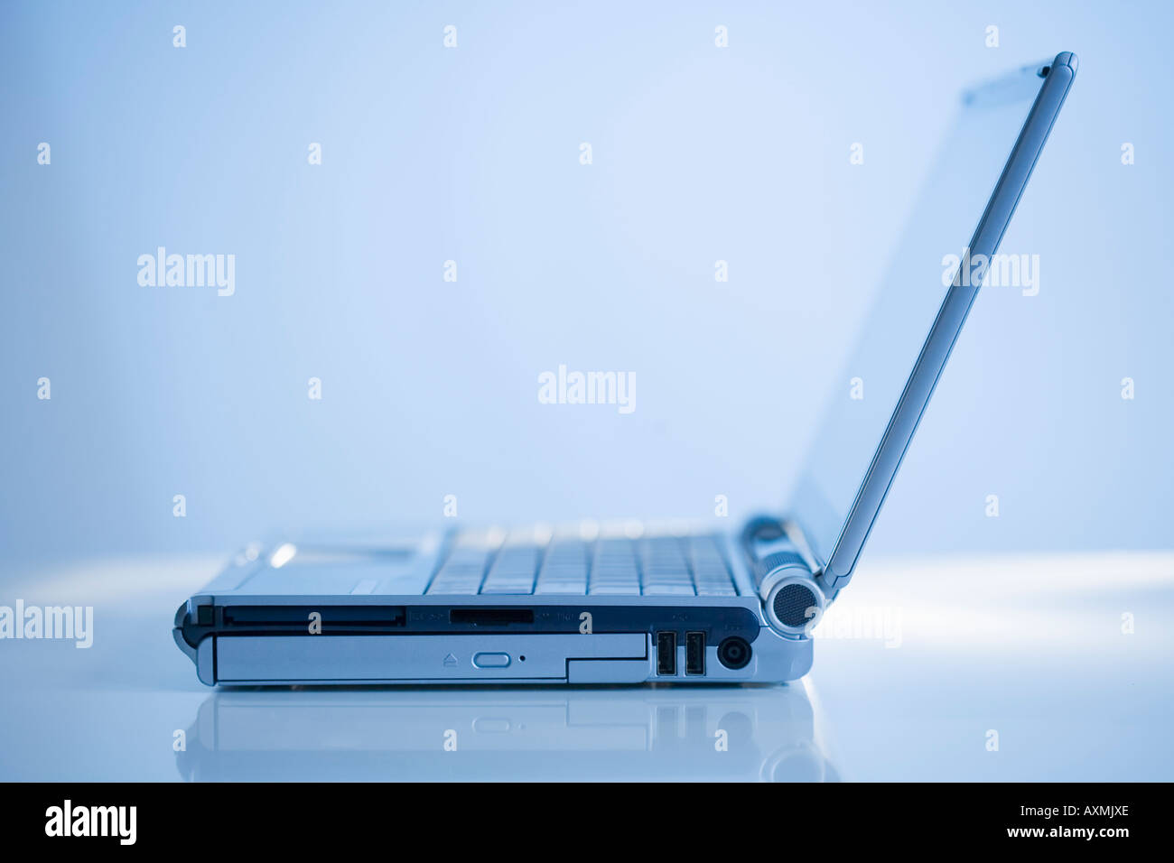 Open laptop computer with keyboard Stock Photo Alamy