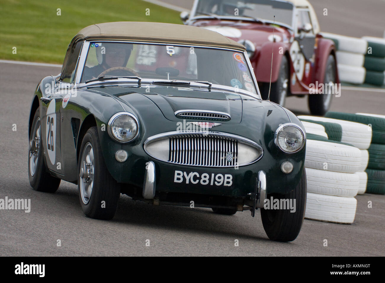 1964 Austin Healey 3000 Mk3 during the GRRC Sprint at Goodwood, Sussex, UK. Stock Photo
