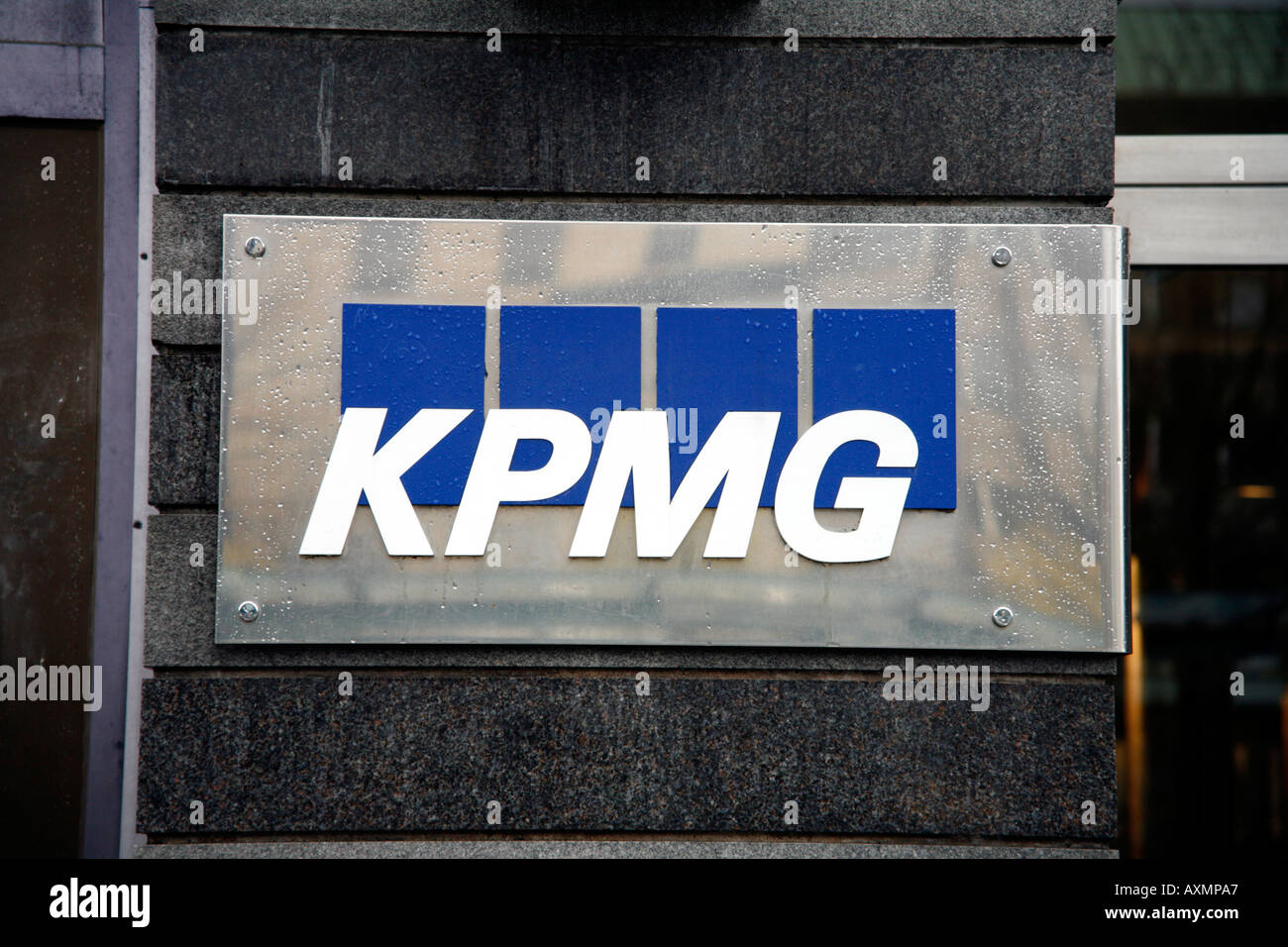 KPMG Logo outside office building Stock Photo Alamy