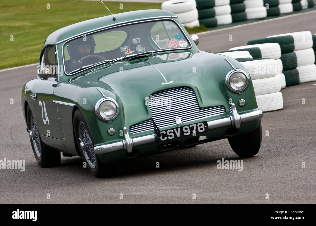 1957 Aston Martin DB2/4 Mk2 during the GRRC Sprint at Goodwood, Sussex, UK. Stock Photo