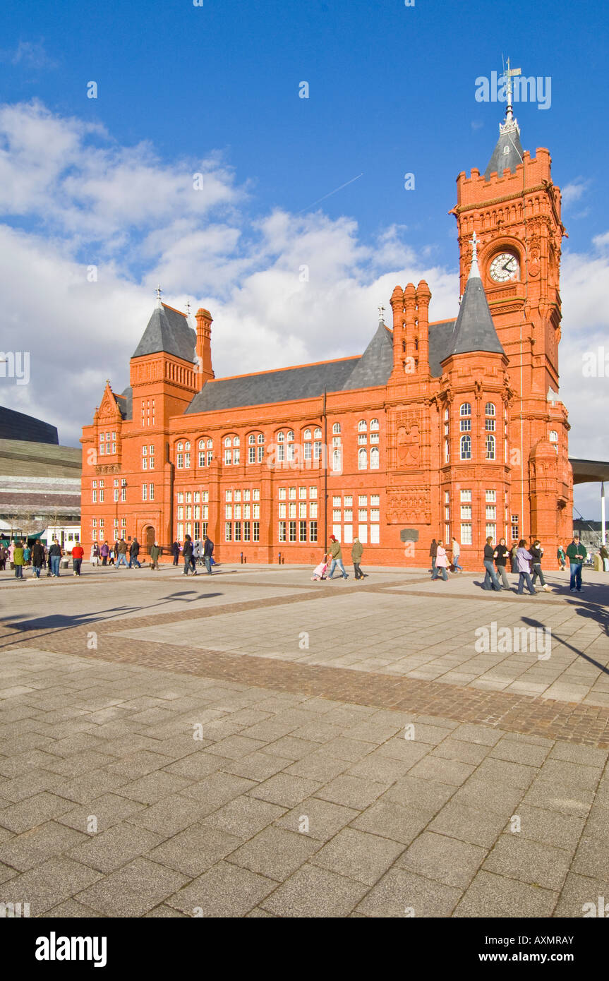 The Pierhead Building, former headquarters of the Bute Dock Company in Cardiff Bay. Stock Photo