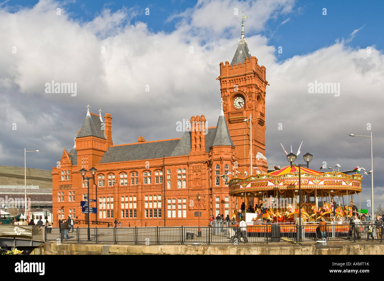The Pierhead Building, former headquarters of the Bute Dock Company in Cardiff Bay. Stock Photo