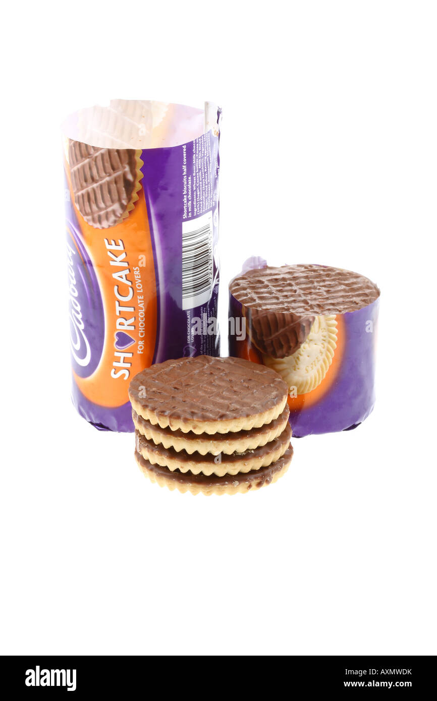 Chocolate Shortcake Biscuits Stock Photo