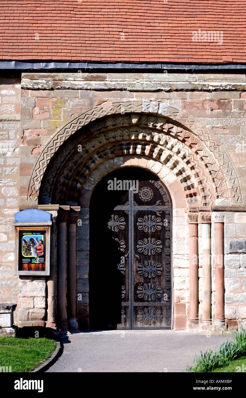 South Door, St. Nicholas Church, Beaudesert, Henley in Arden, Warwickshire, England, UK Stock Photo