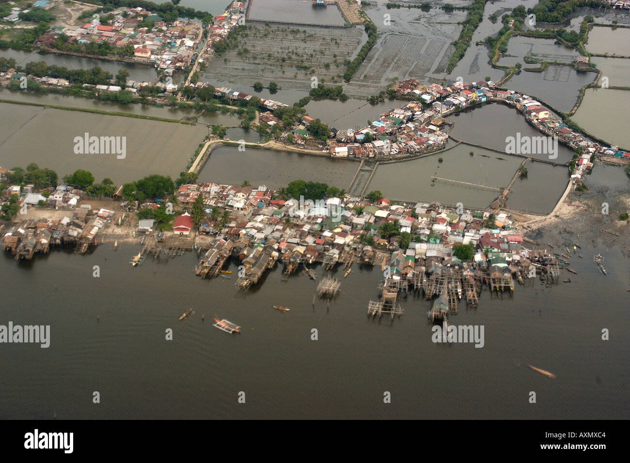 Aerial view of shoreline near Manila Philippines Stock Photo