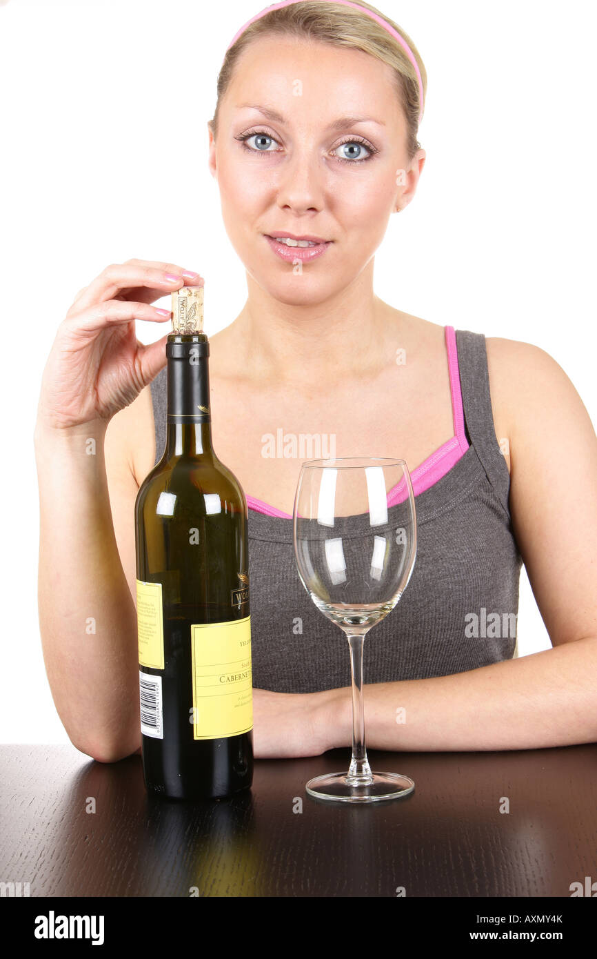 Young Woman with Red Wine Model Released Stock Photo - Alamy