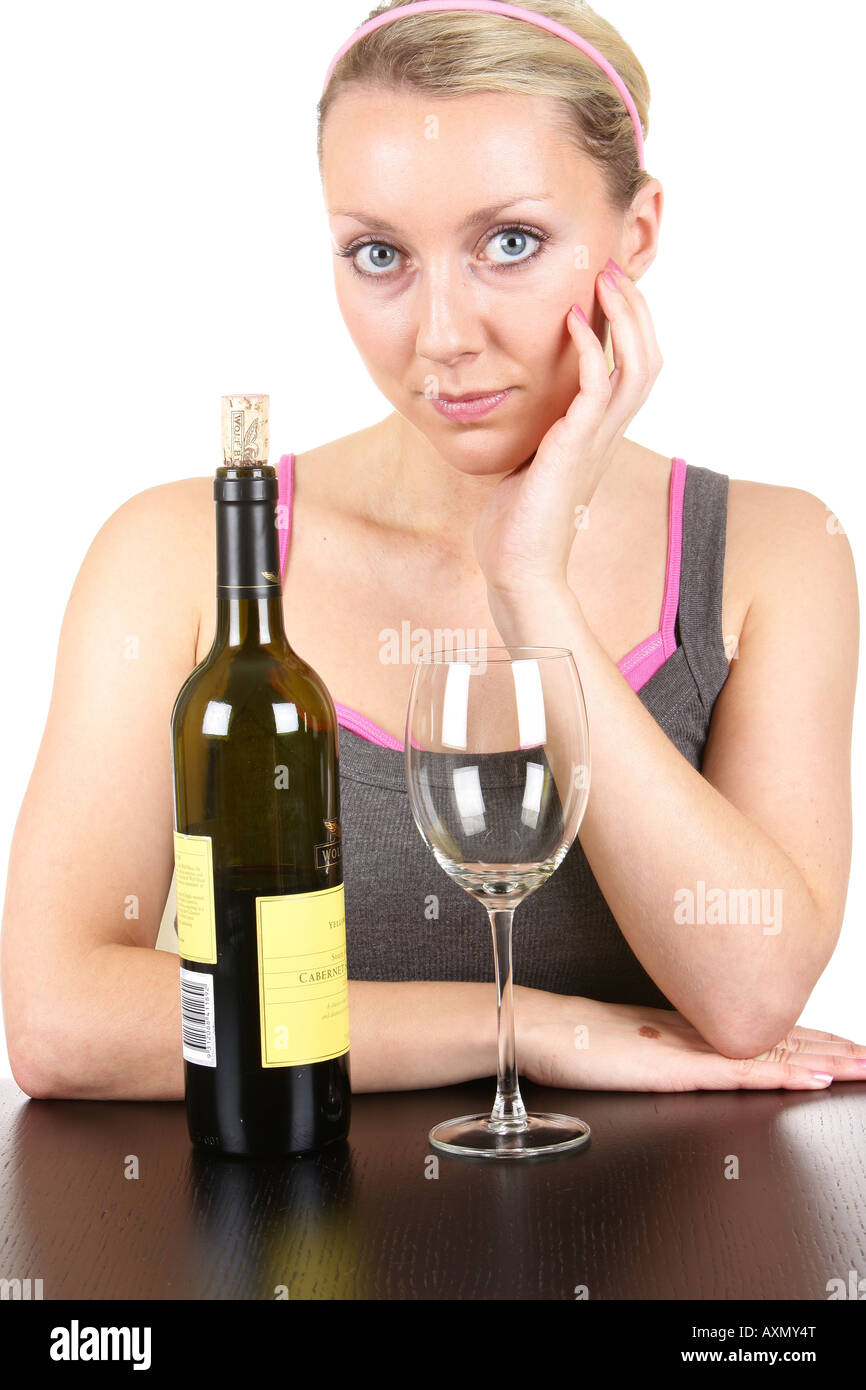 Young Woman with Red Wine Model Released Stock Photo - Alamy