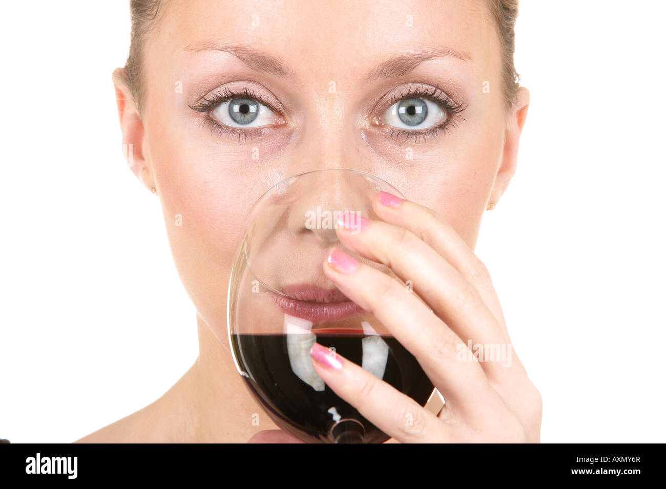 Young Woman Drinking Red Wine Model Released Stock Photo Alamy