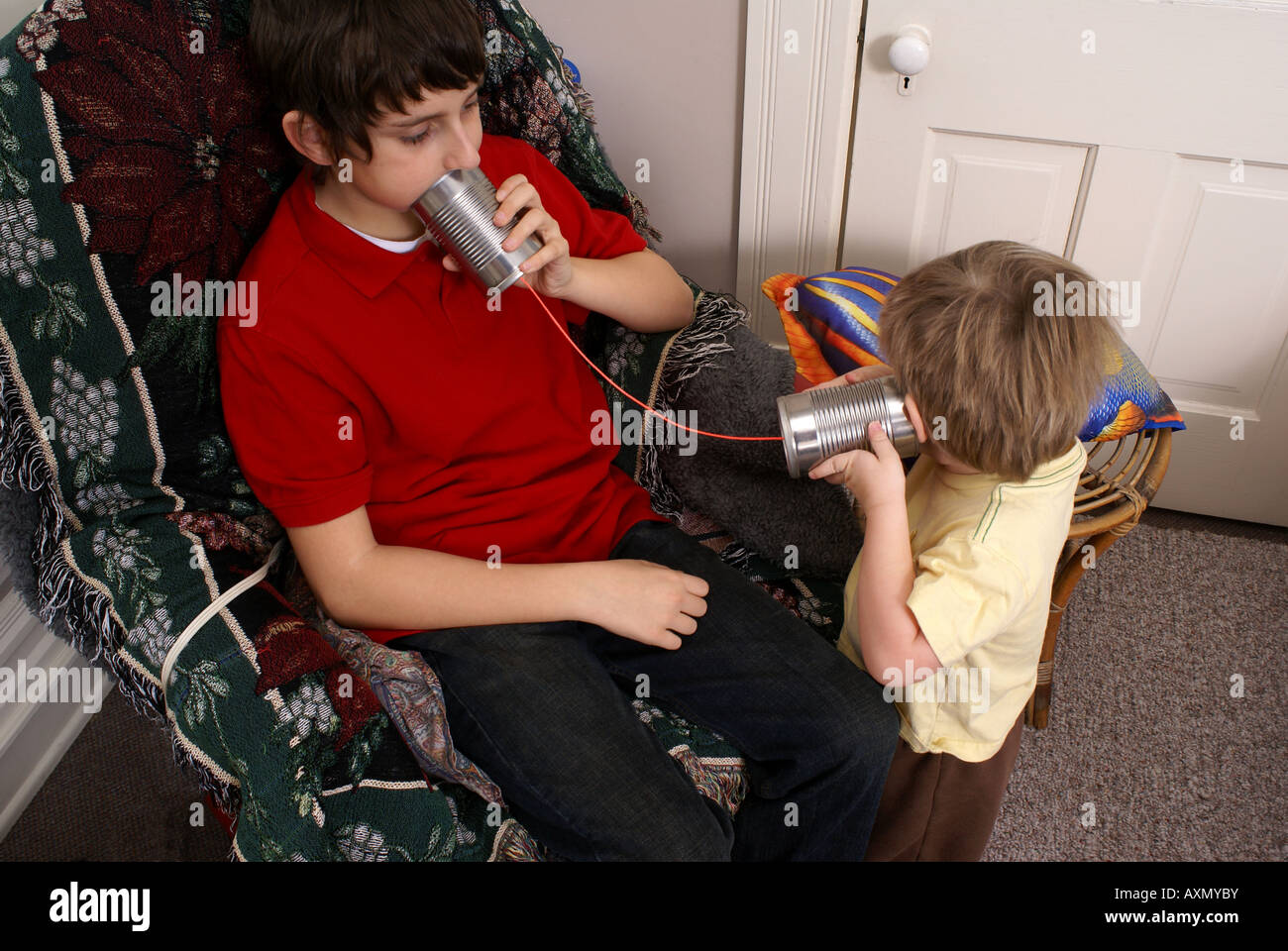 Home made Communication Device Stock Photo Alamy