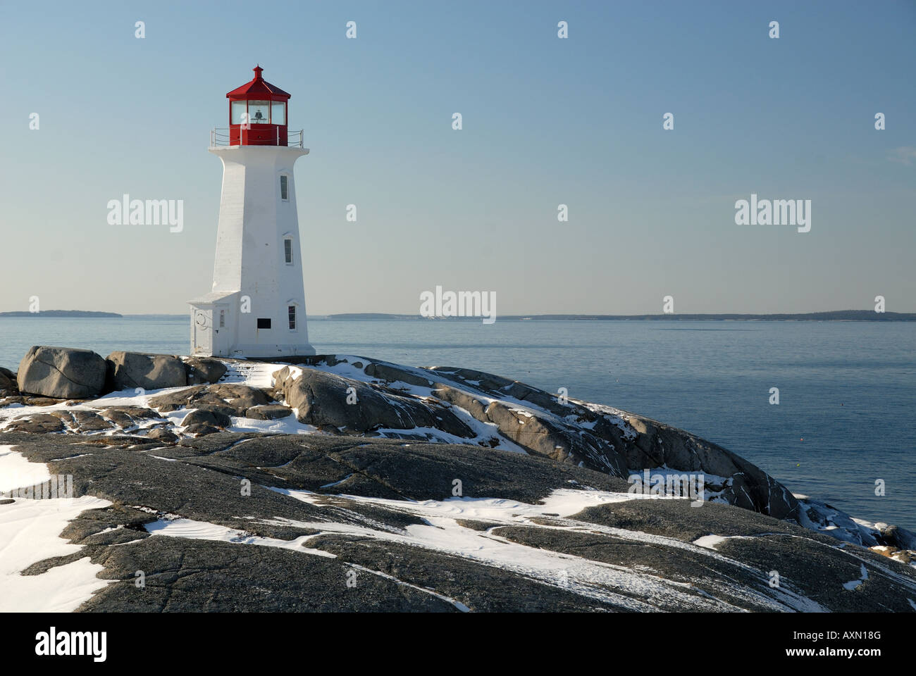 Peggy's Cove lighthouse, Nova Scotia, in winter Stock Photo Alamy