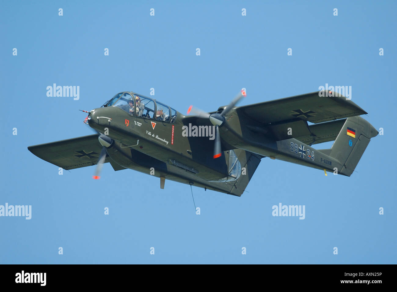 North American Aviation Rockwell OV-10 Bronco of German Luftwaffe air force, french vintage air show, La Ferte Alais, France Stock Photo