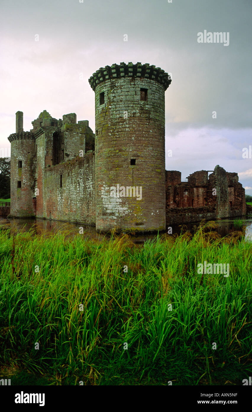 Caerlaverock Castle. Mediaeval moated fortified house. Dumfries and Galloway region. Scotland Stock Photo