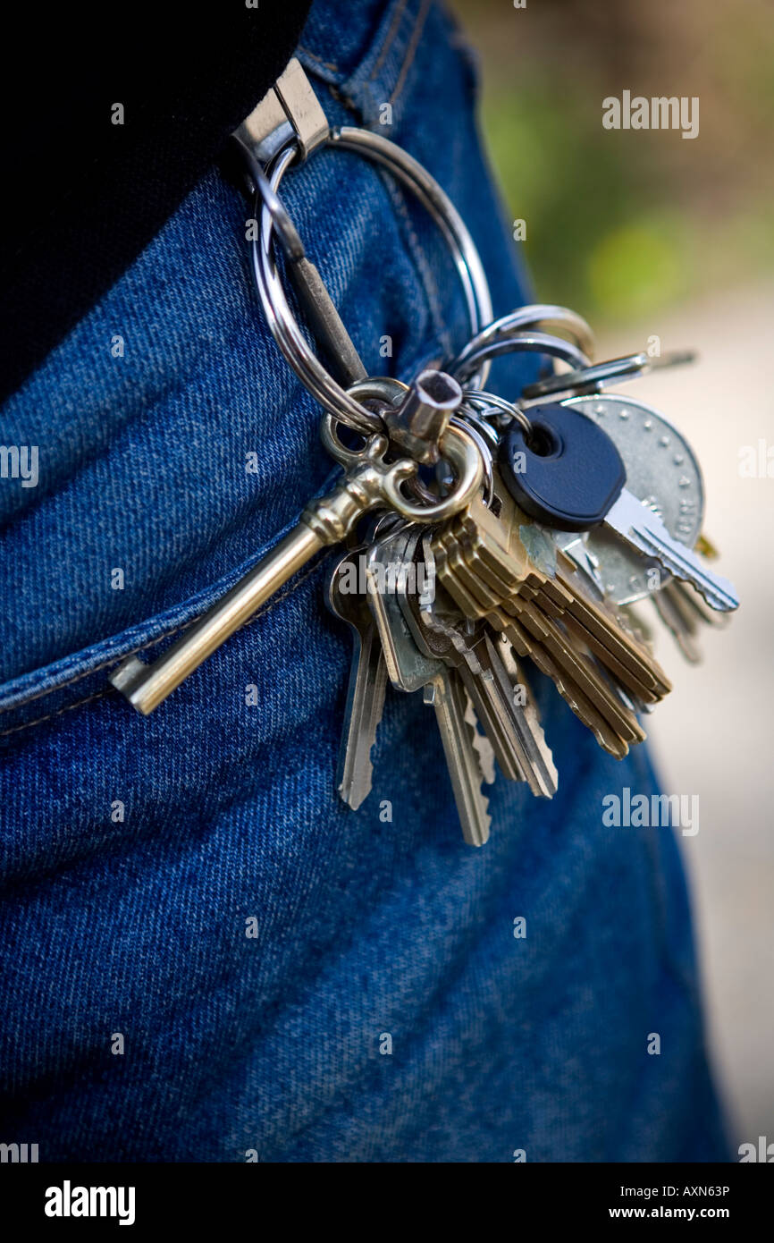 Keys keyring belt hook hi res stock photography and images Alamy