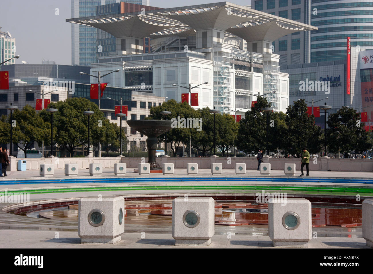 The Shanghai Urban Planning Exhibition Hall is in People's Square or Renim Park in Shanghai, Stock Photo