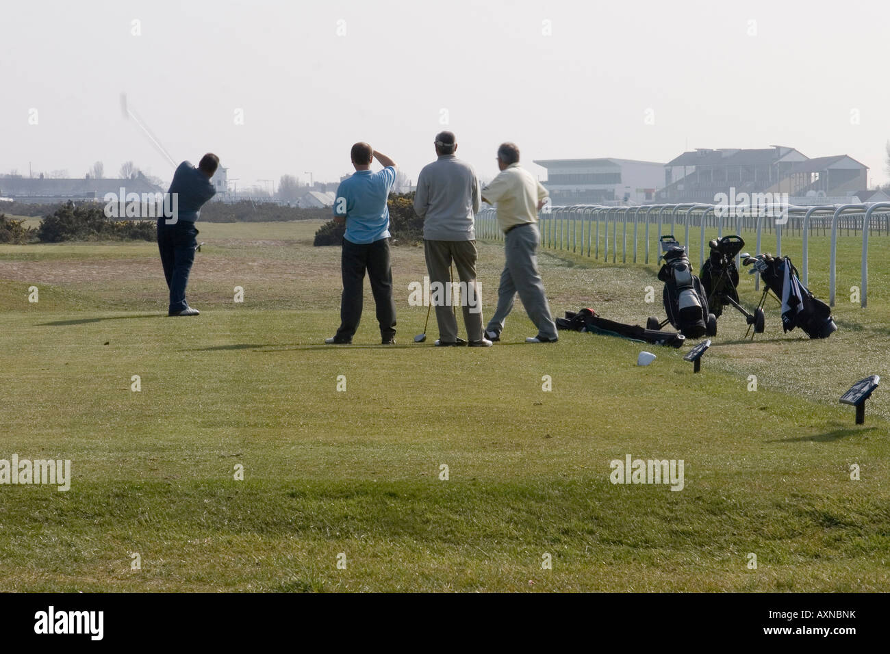 Golfers playing on Great Yarmouth & Caister Golf Course Stock Photo Alamy