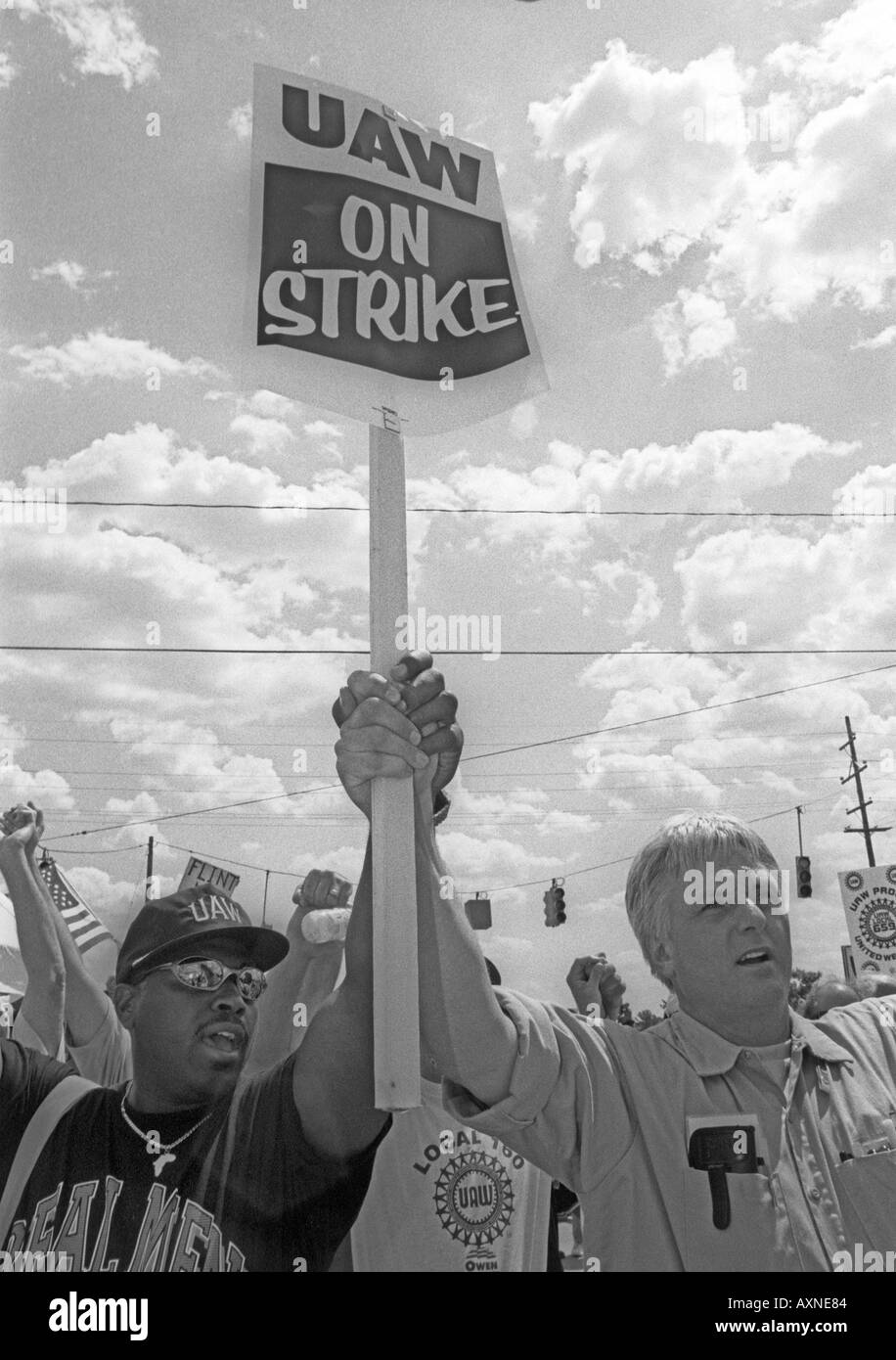 Auto Workers on Strike Against General Motors in Flint Michigan Stock Photo