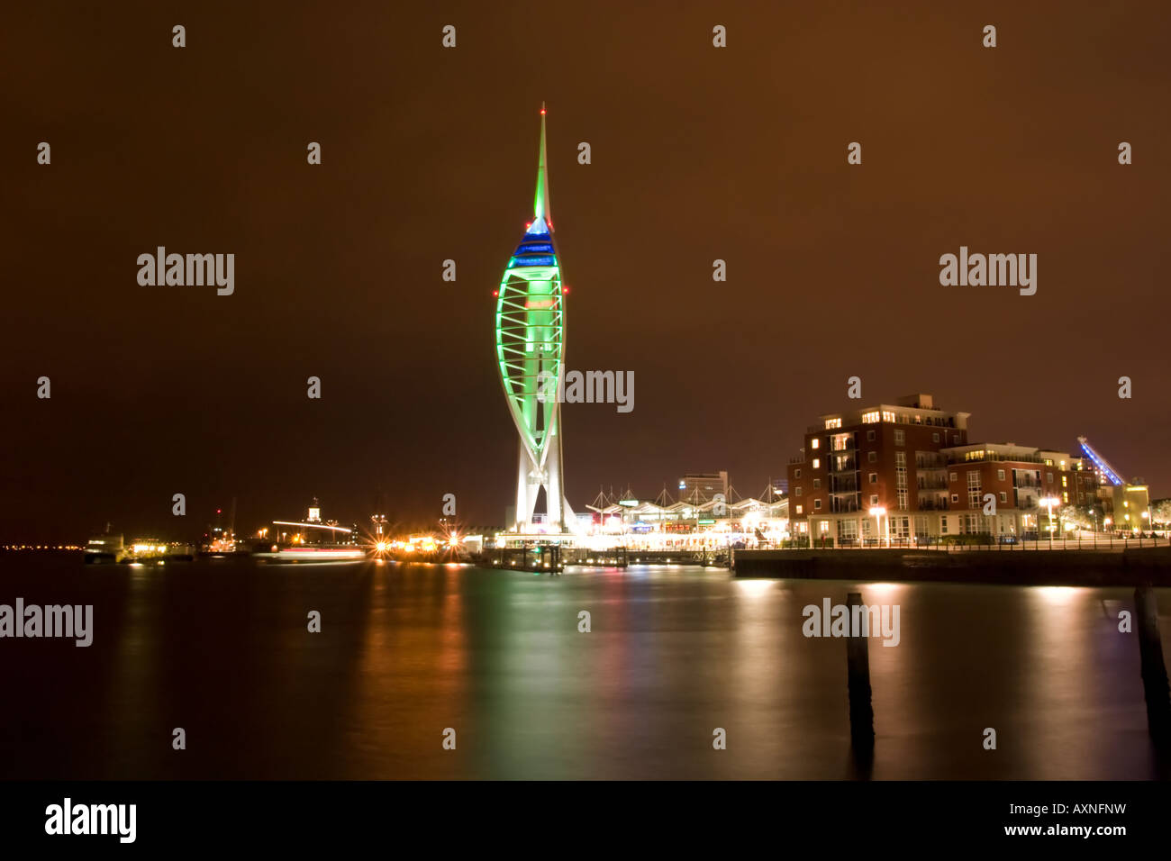 The Spinnaker Tower Portsmouth At Night Surrounded By The Lights Of the-spinnaker-tower-portsmouth-at-night-surrounded-by-the-lights-of