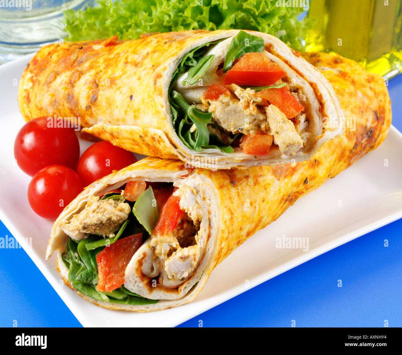 CAJUN CHICKEN WRAP Stock Photo Alamy