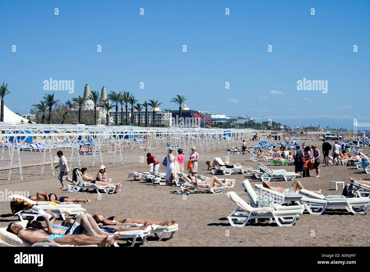 Lara Beach near Antalya Stock Photo
