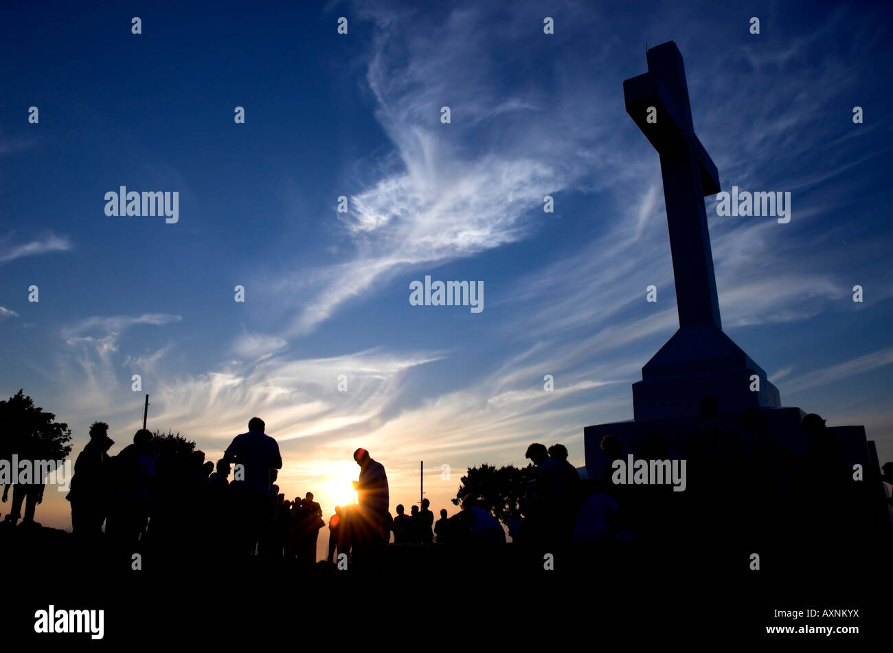 Medjugorje cross mountain sunset hi-res stock photography and images