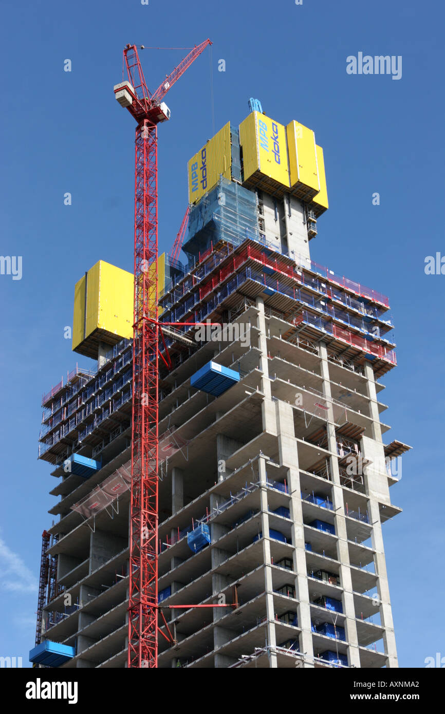 Beetham Tower under construction in Manchester on August 19 2005 Stock Photo