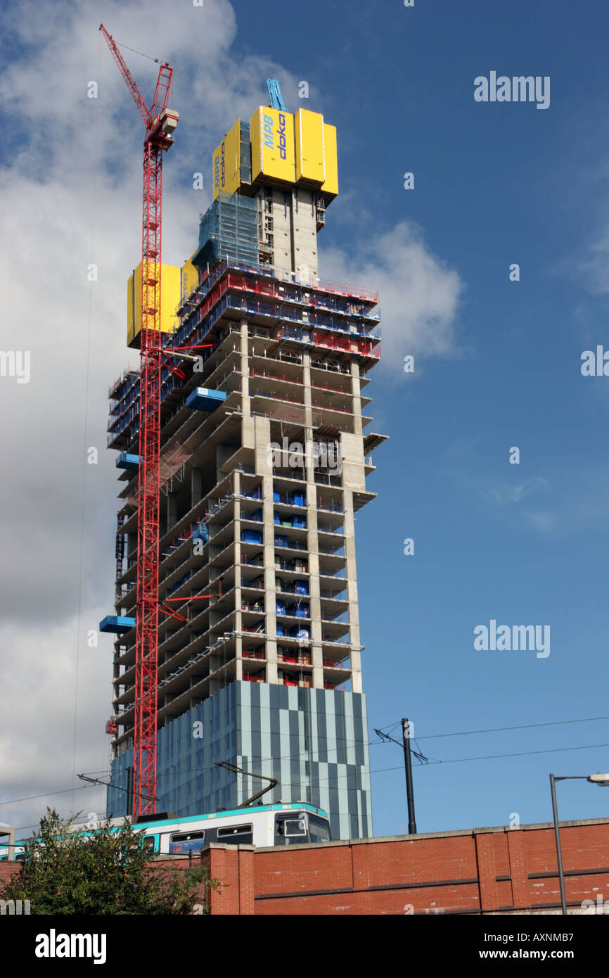 Beetham Tower under construction in Manchester on August 19 2005 Stock Photo