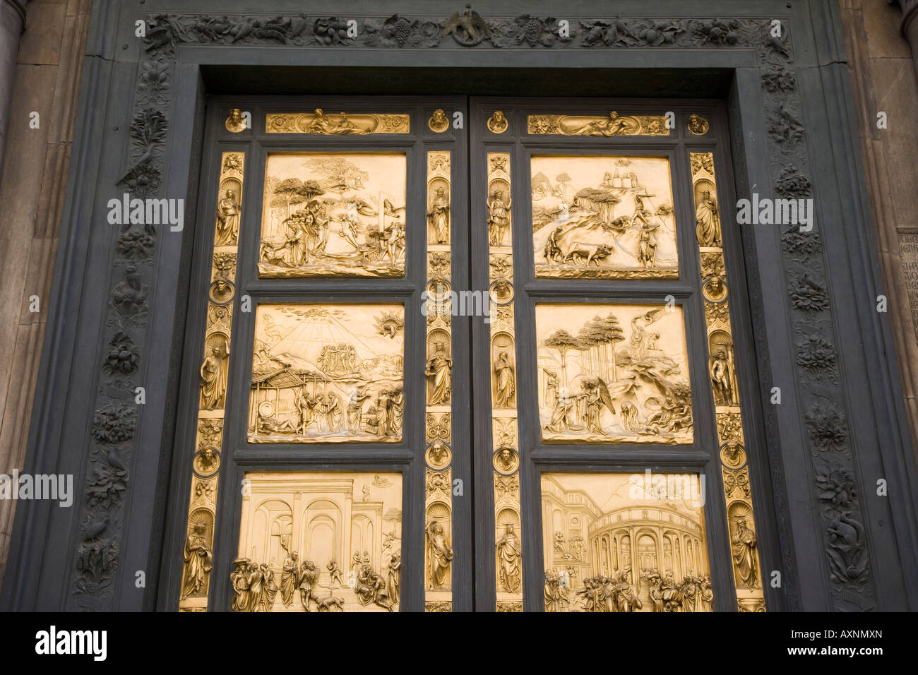 Bronze Doors Of The Baptistry Of San Giovanni Florence Italy Stock
