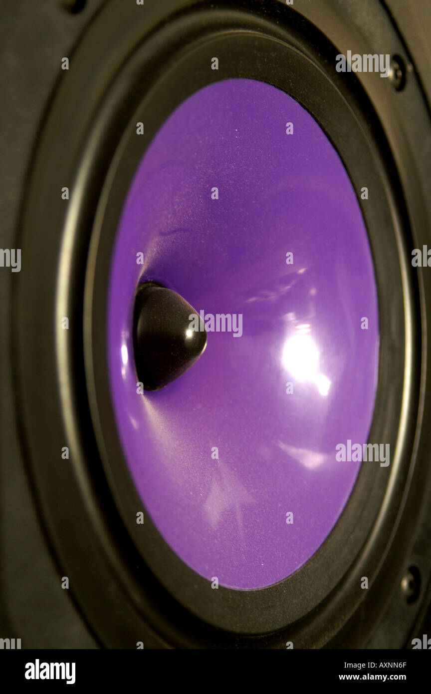 Loudspeaker cone in purple Stock Photo