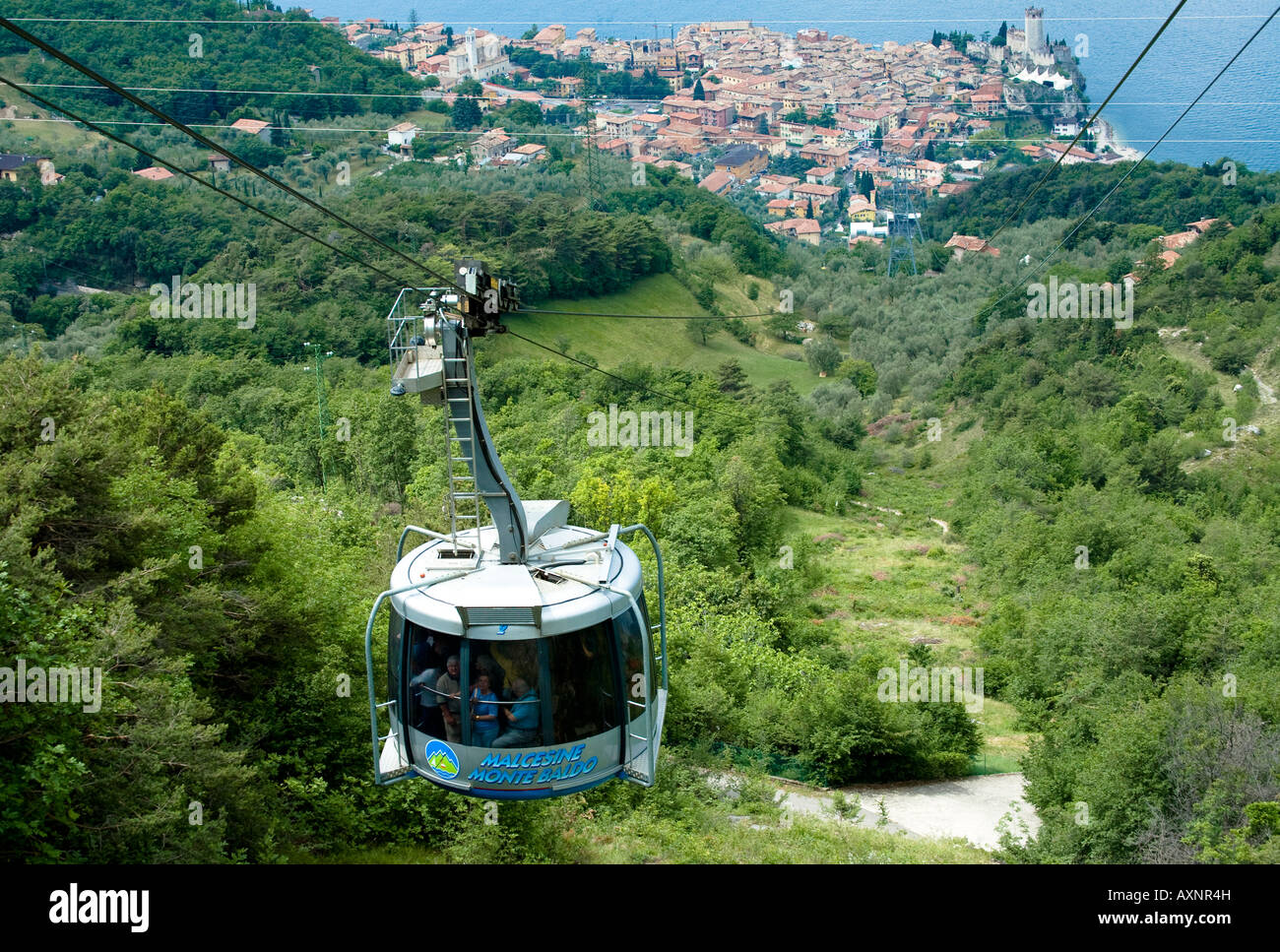Cable Car Gondola Monte Baldo Lake Garda in Verona Province Veneto Region Italy Stock Photo