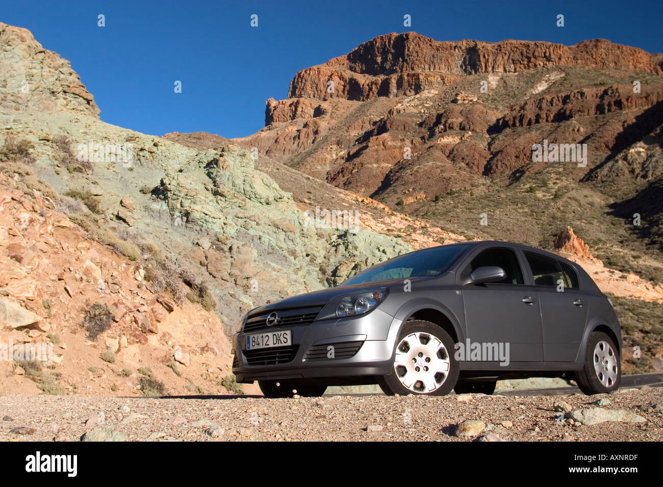 car on a mountain Stock Photo