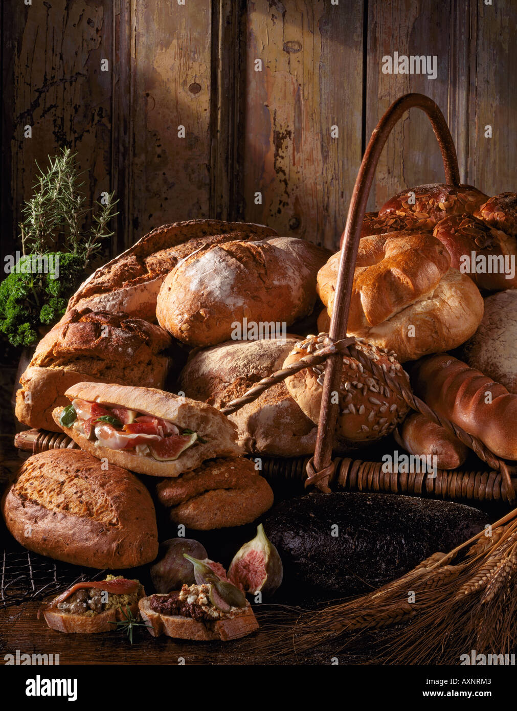 Italy Assorted breads panini and crostini Stock Photo - Alamy
