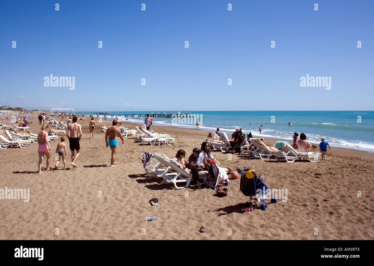 Lara Beach near Antalya Stock Photo