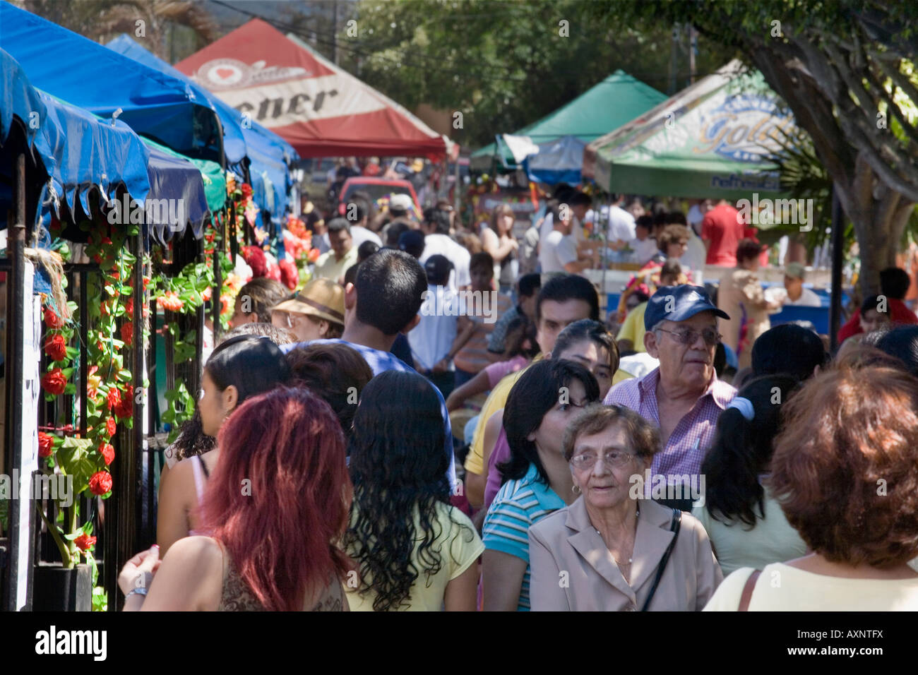 Crowds mob weekly food festival food fair feria gastronomica Juayua El