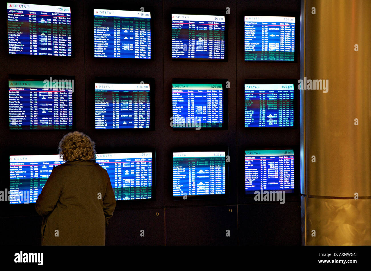 Airport airline flight schedule Atlanta Stock Photo Alamy