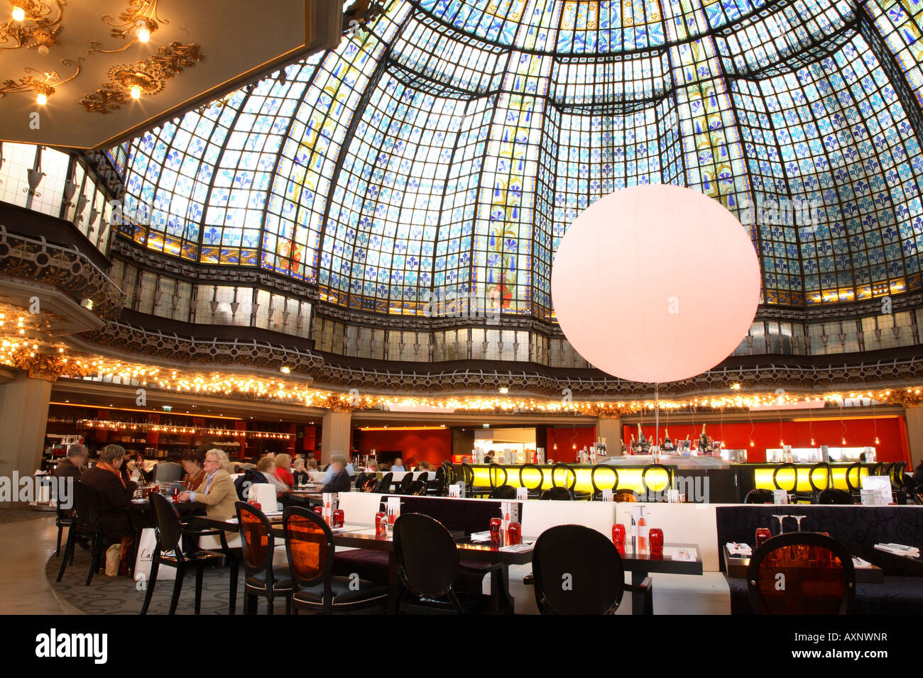 The Dome at Printemps Department Store Restaurant, Paris, France Stock Photo