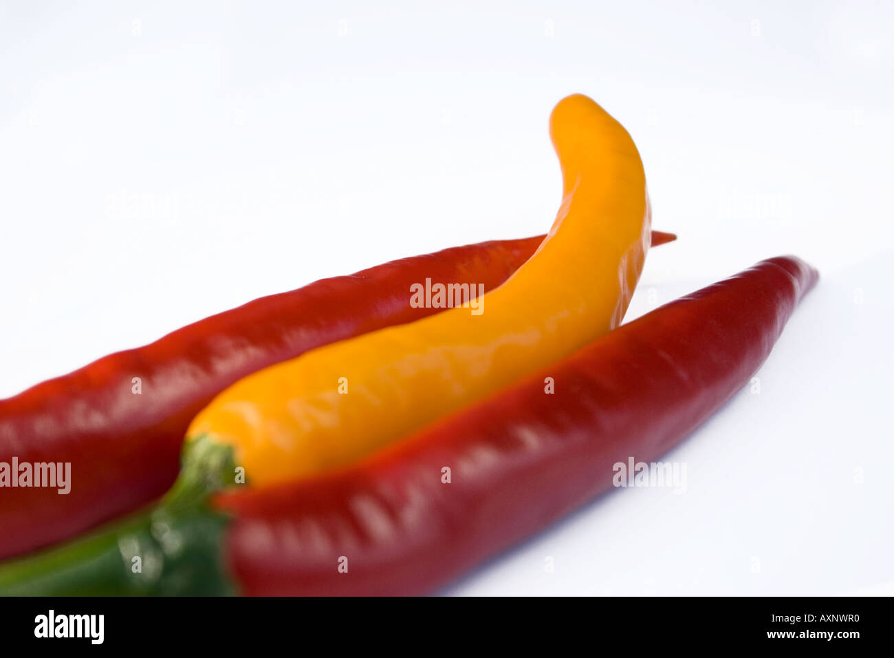 Red and Yellow chillies Stock Photo