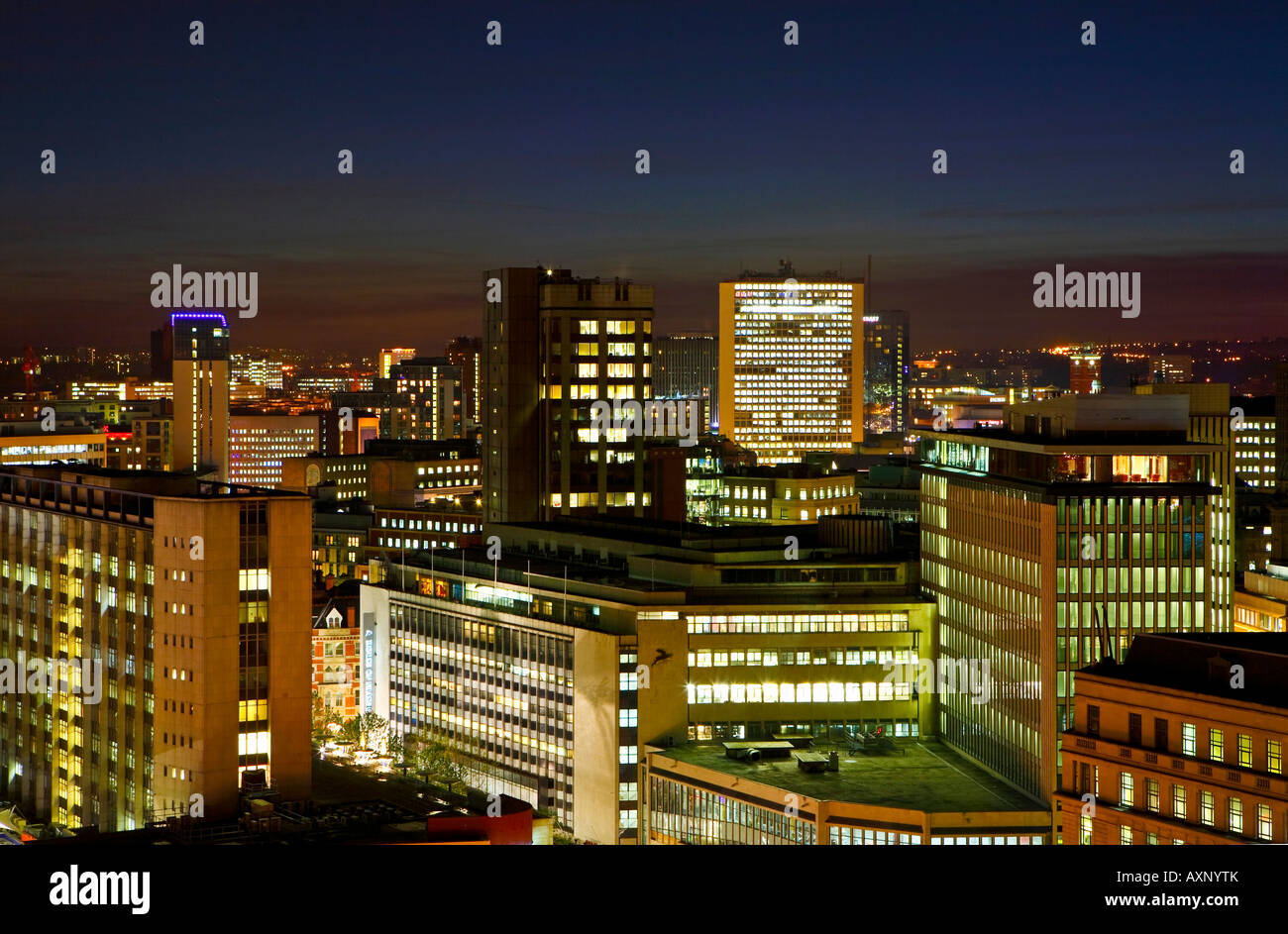 Offices in Birmingham City Centre at dusk Stock Photo Alamy