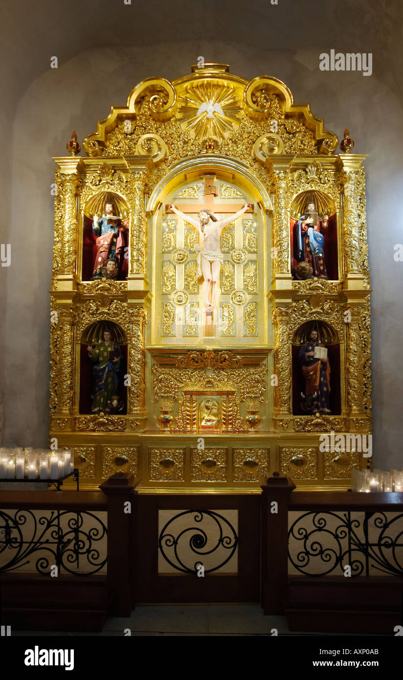 TEXAS San Antonio San Fernando Cathedral interior candles lit before