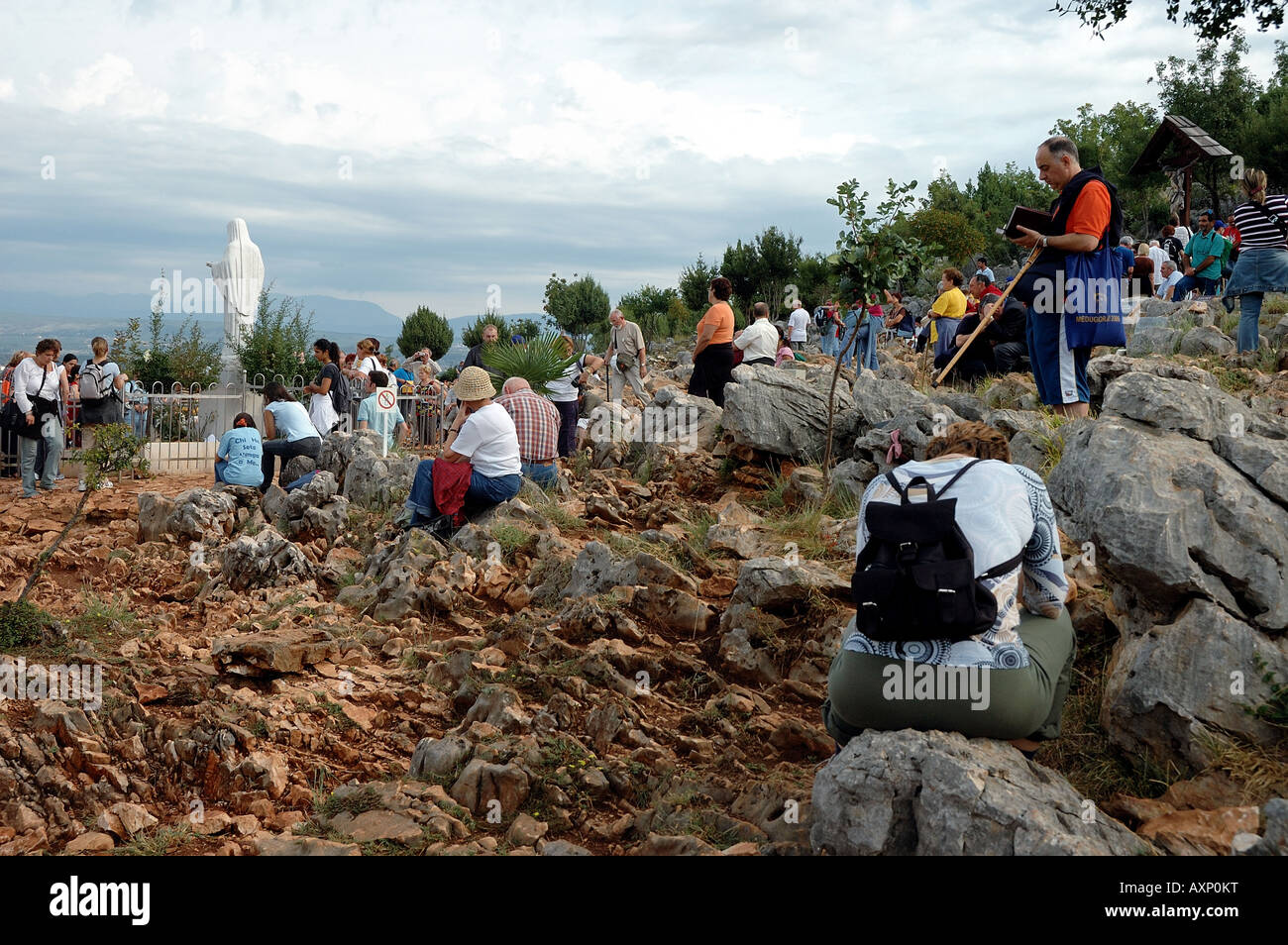 Apparition hill in Medjugorje Stock Photo