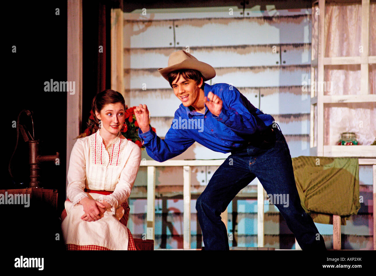 High school students present musical "Oklahoma! Stock Photo Alamy