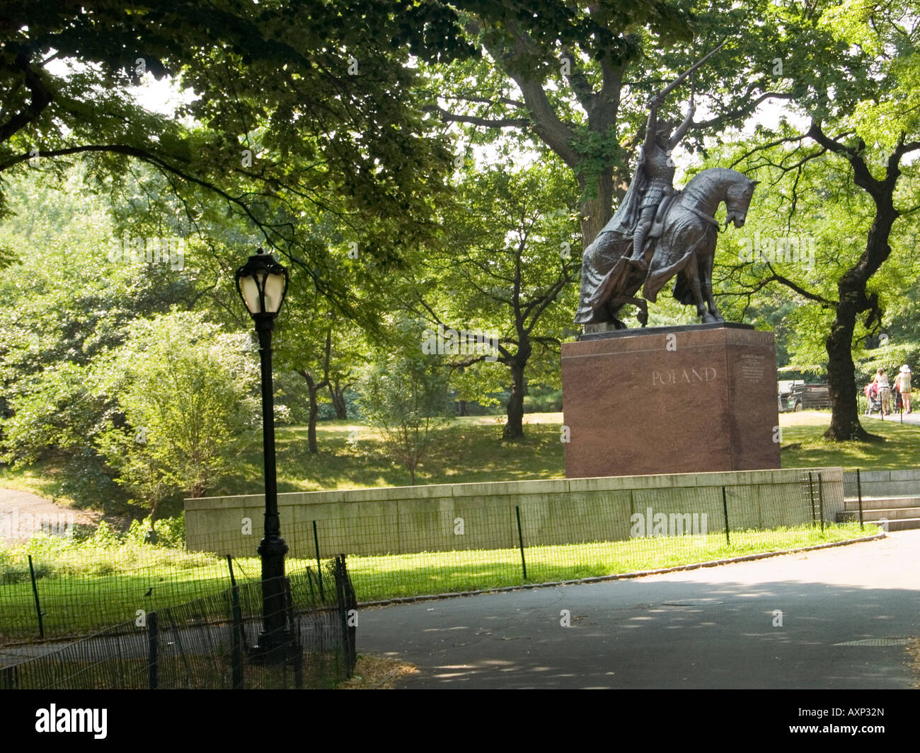 A statue of King Jagiello in Central Park, New York City USA Stock