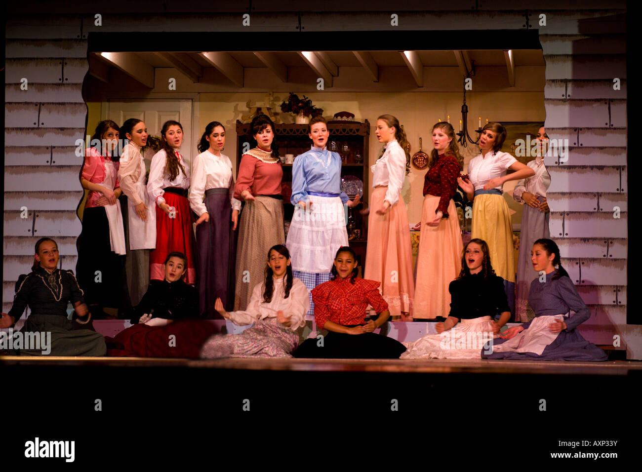High school students present musical "Oklahoma! Stock Photo Alamy