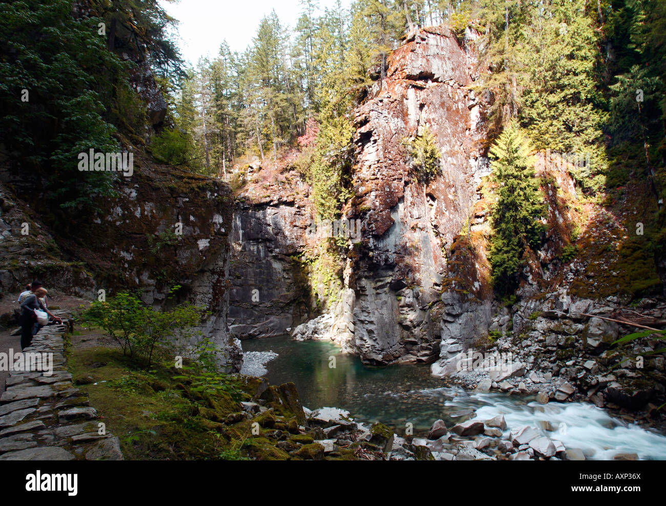 The Fraser river gorge in the Coquihalla park near to the Orthello Tunnels Stock Photo