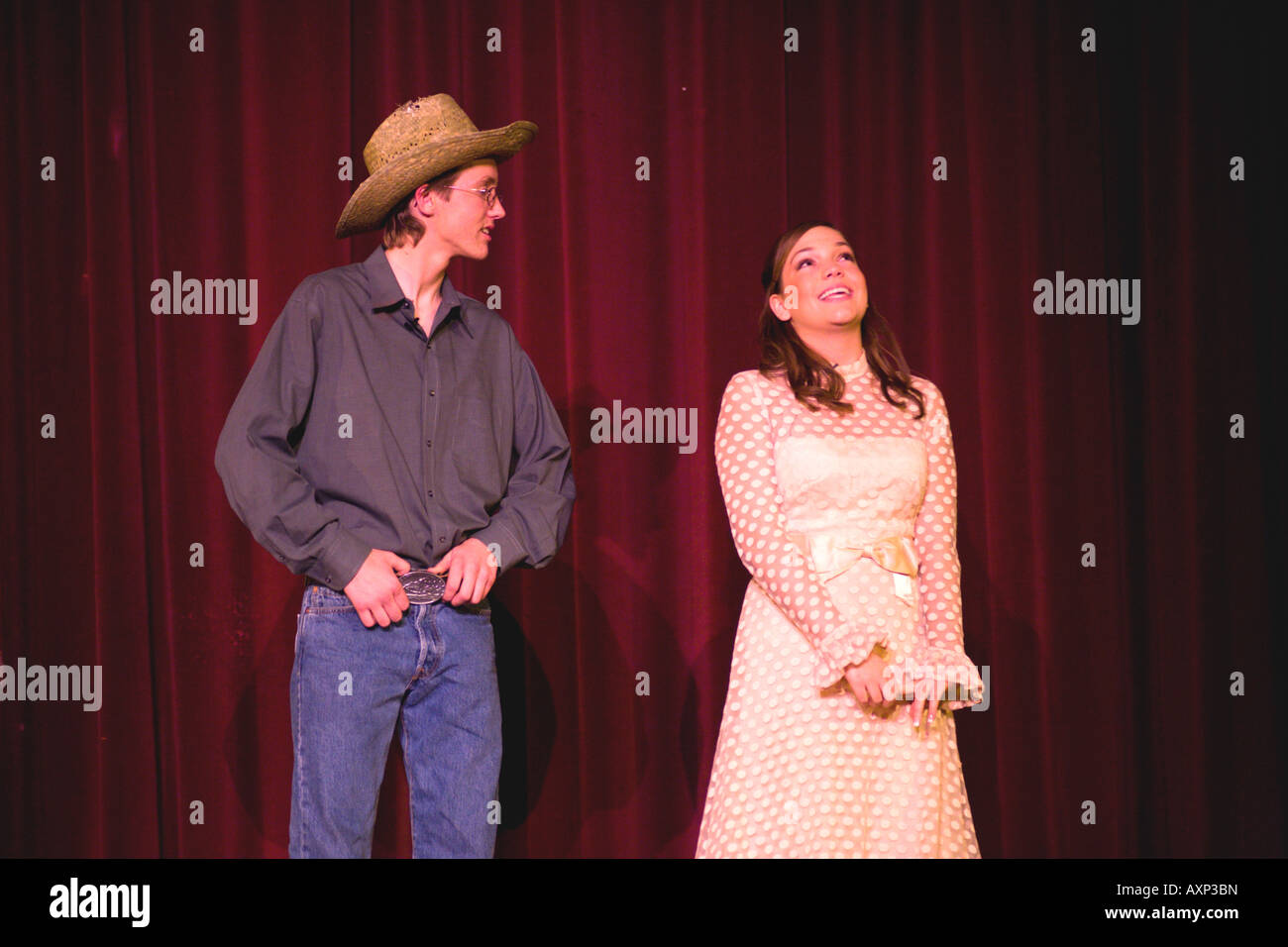 High school students present musical "Oklahoma! Stock Photo Alamy