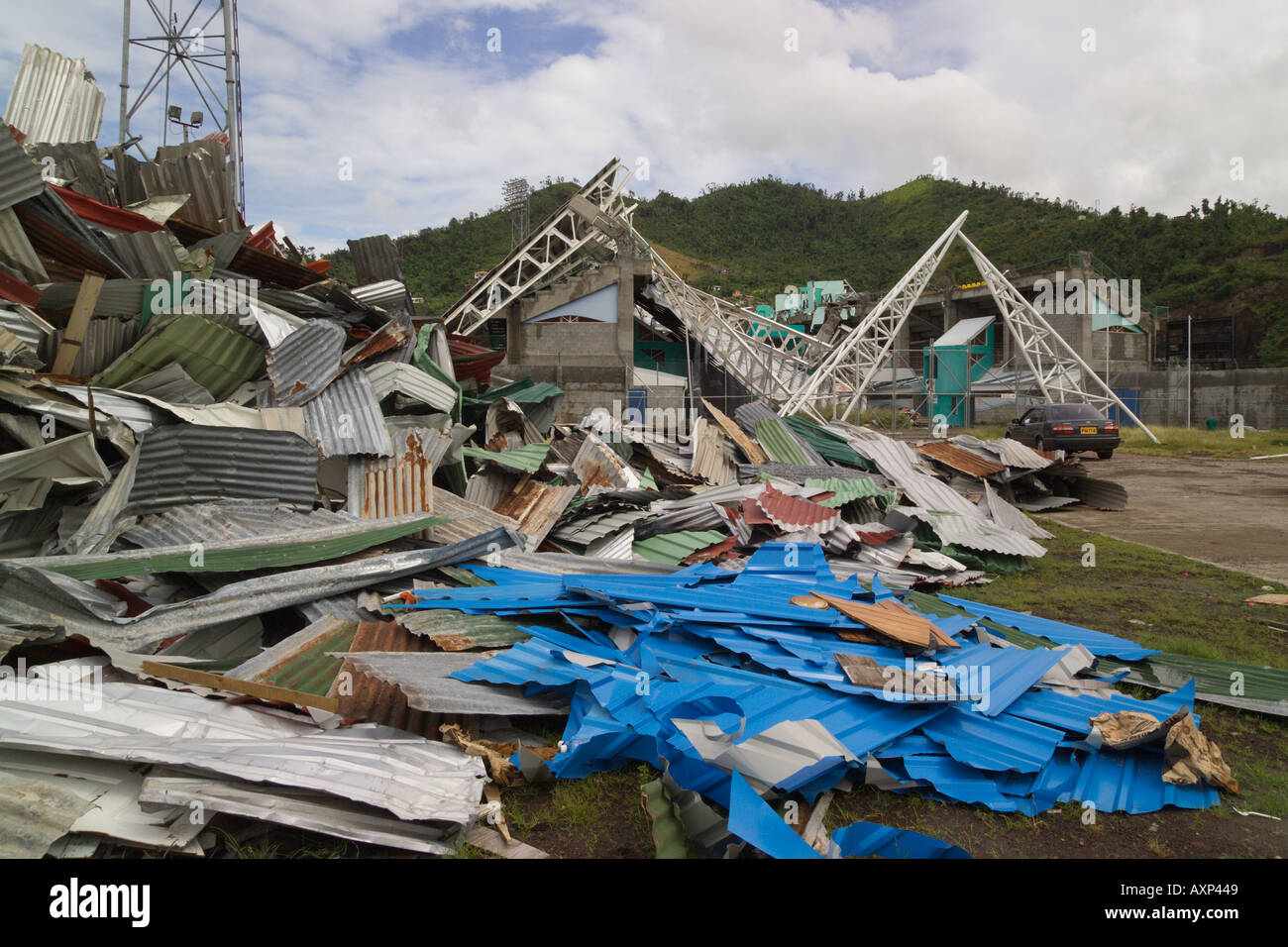 Hurricane Damaged Queens Park Sports Stadium St Grenada
