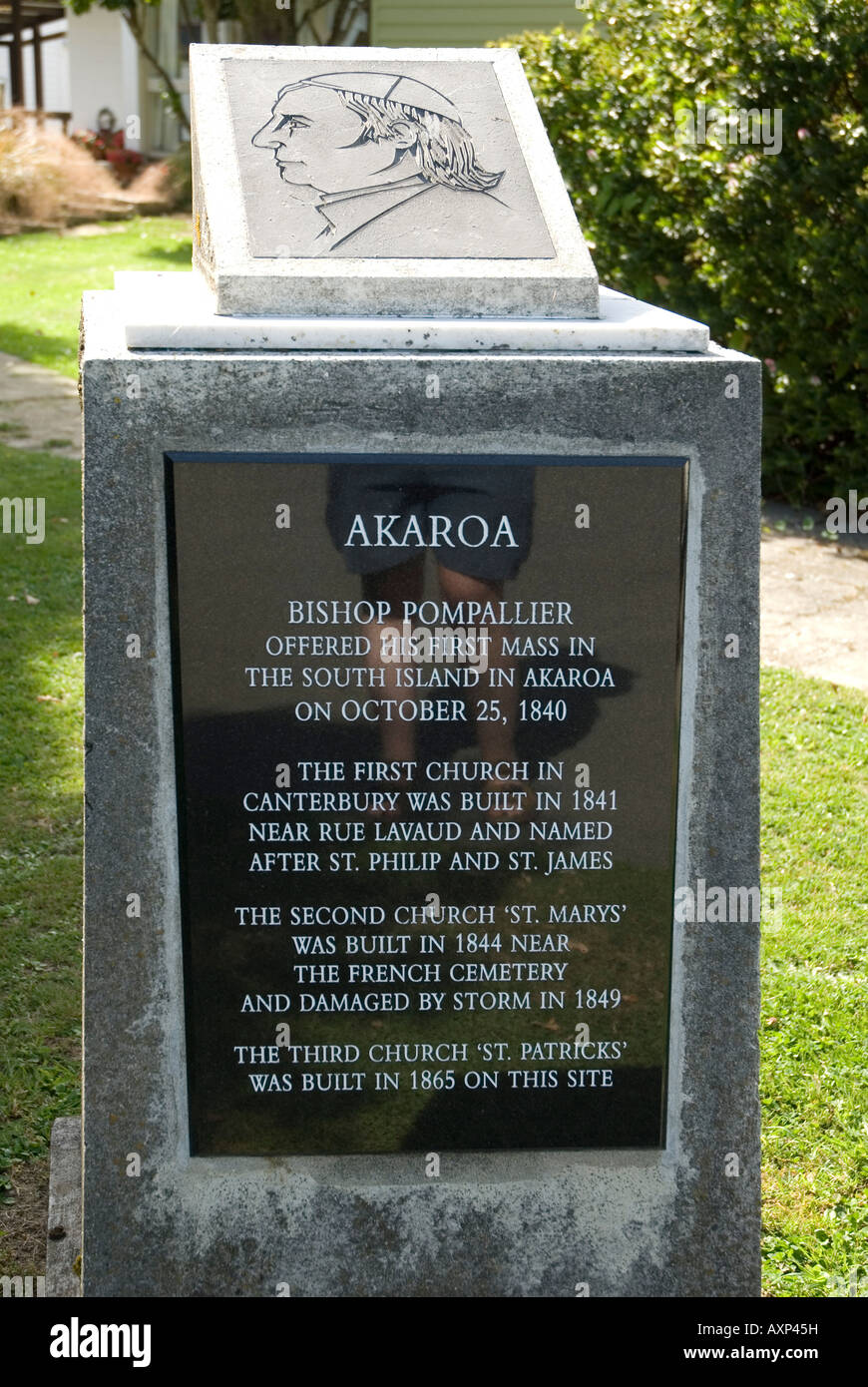 Monument dedicated to Bishop Pompallier at the Church of Saint Patrick ...