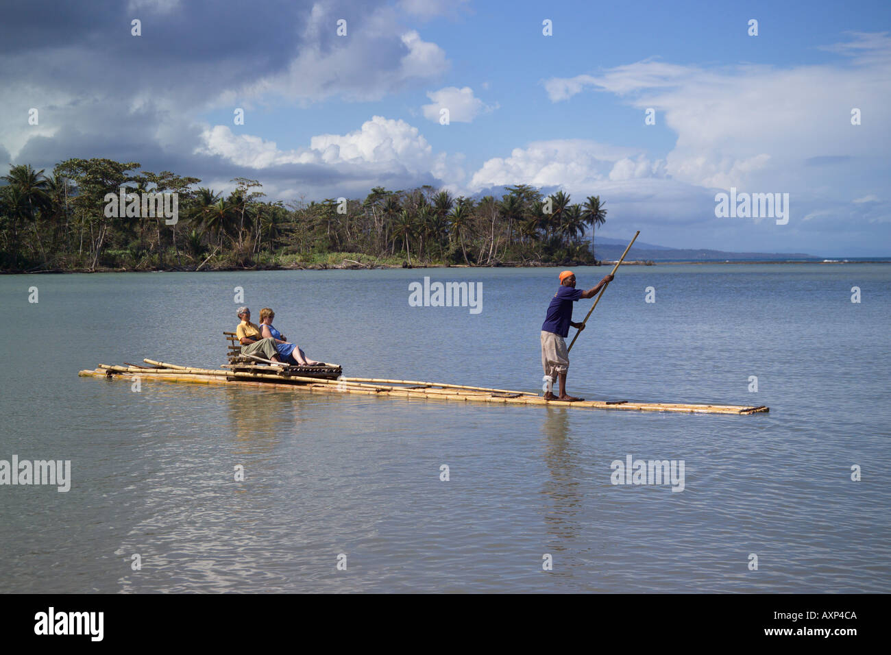 Rafting on the Rio Grande 'Port Antonio' Jamaica Caribbean Stock Photo